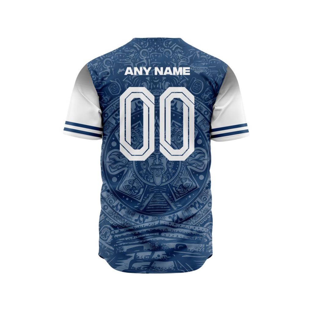 LIGA MX Club Puebla Special Aztec Design Baseball Jersey Gift for Men Women LIGA MX Club Puebla Special Aztec Design Baseball Jersey Gift for Men Women