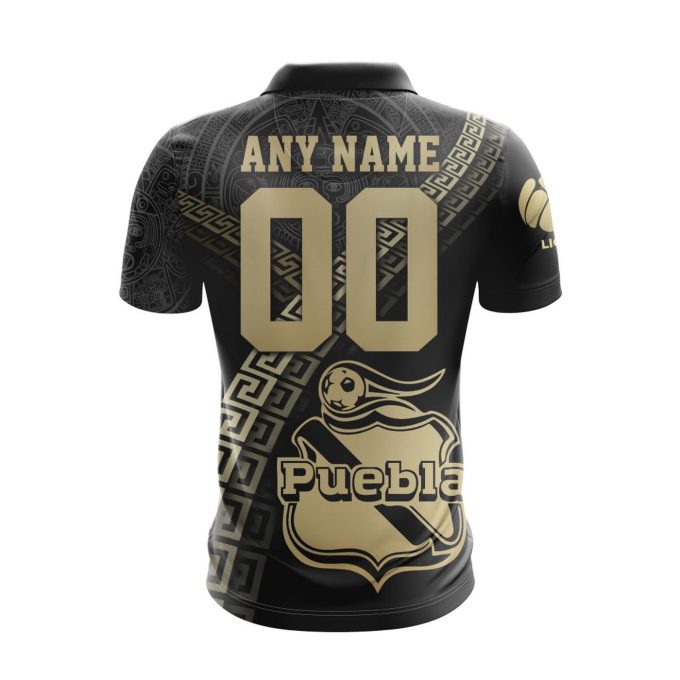 LIGA MX Club Puebla Special Black And Gold Design Polo