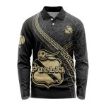 LIGA MX Club Puebla Special Black And Gold Long Sleeve Polo Design Gift for Men Women