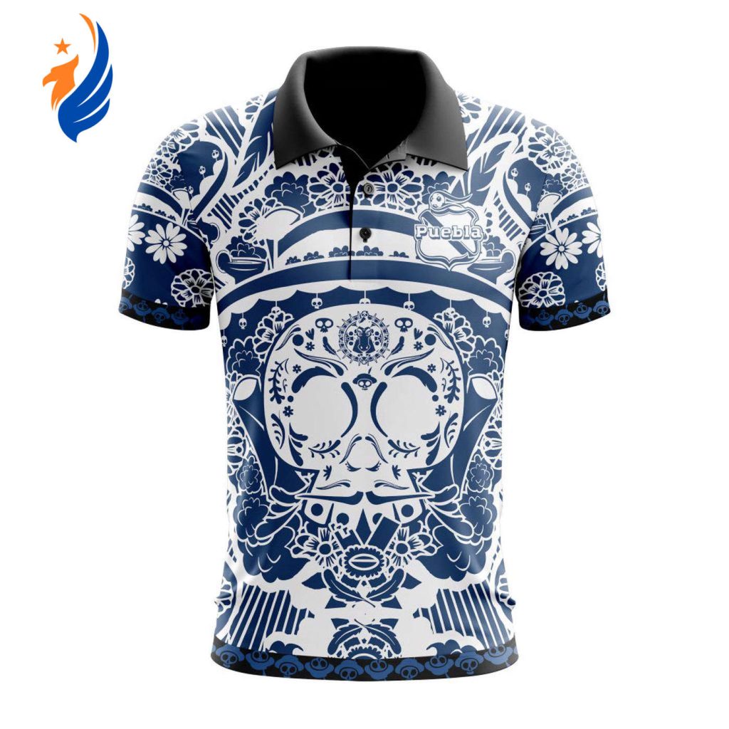 LIGA MX Club Puebla Special Dia De Muertos Design Polo Gift for Men Women LIGA MX Club Puebla Special Dia De Muertos Design Polo Gift for Men Women