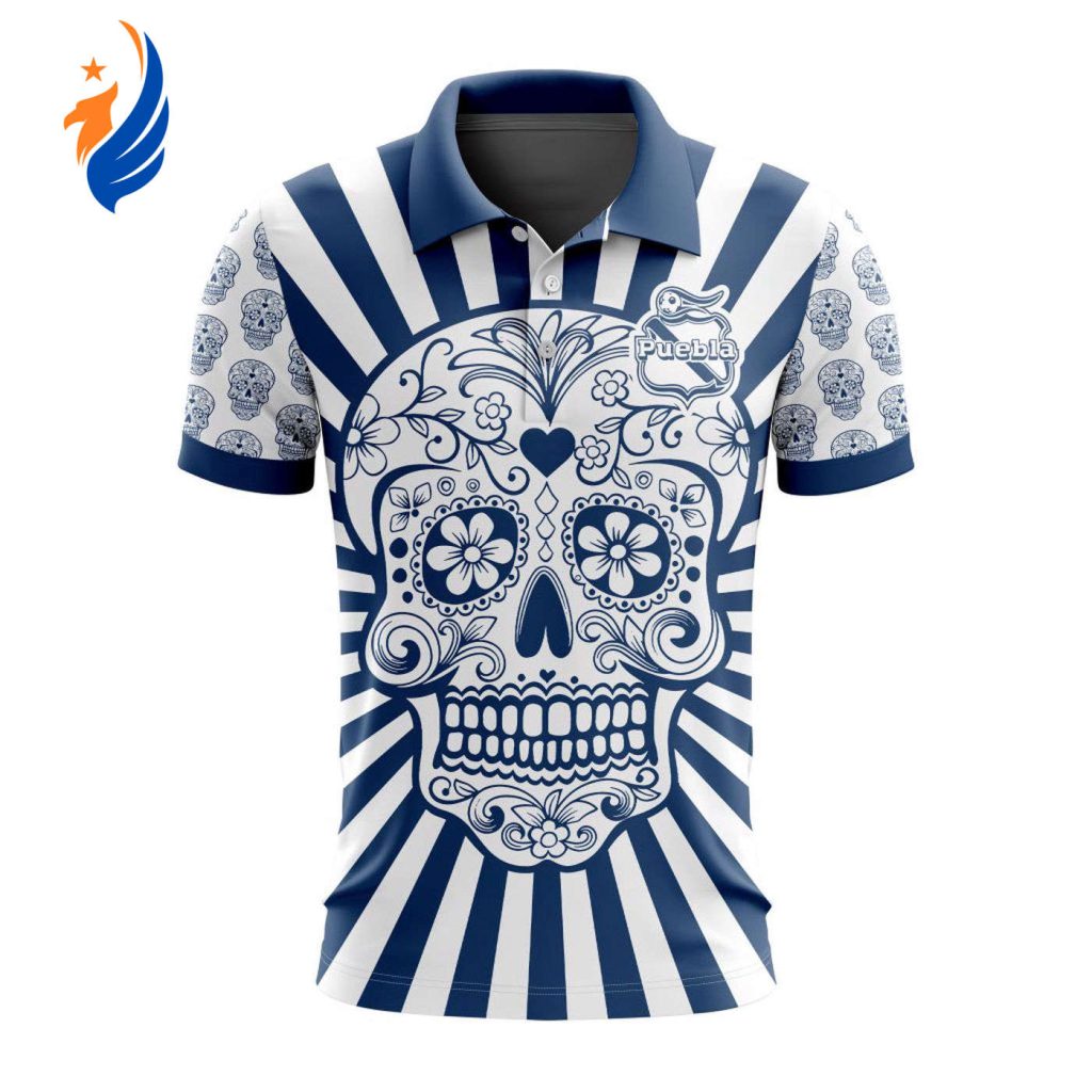 LIGA MX Club Puebla Special Dia De Muertos Design Polo Gift for Men Women LIGA MX Club Puebla Special Dia De Muertos Design Polo Gift for Men Women