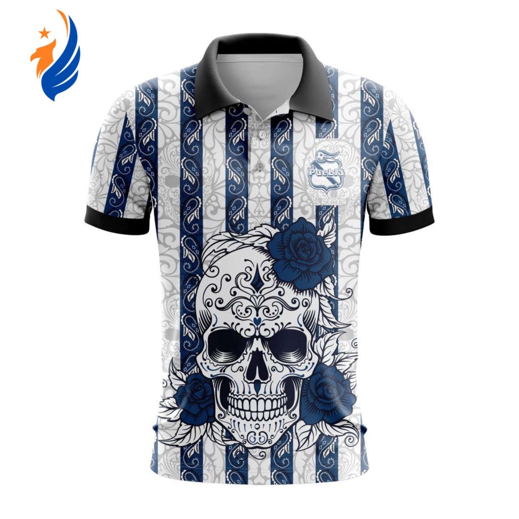 LIGA MX Club Puebla Special Dia De Muertos Design Polo Gift for Men Women LIGA MX Club Puebla Special Dia De Muertos Design Polo Gift for Men Women