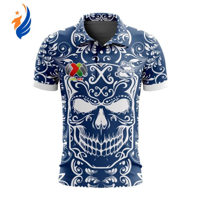 LIGA MX Club Puebla Special Dia De Muertos Design Polo Gift for Men Women LIGA MX Club Puebla Special Dia De Muertos Design Polo Gift for Men Women