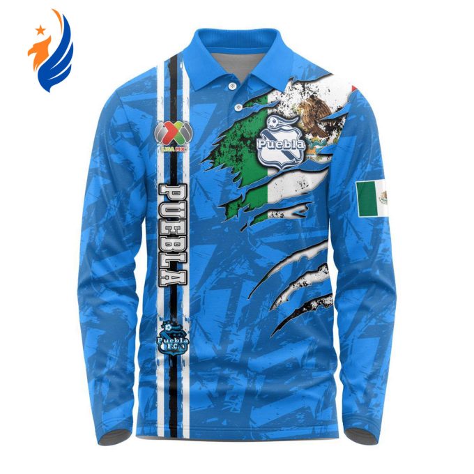 LIGA MX Club Puebla Special Long Sleeve Polo Design Kits Gift for Men Women 3d Printed Hoodie