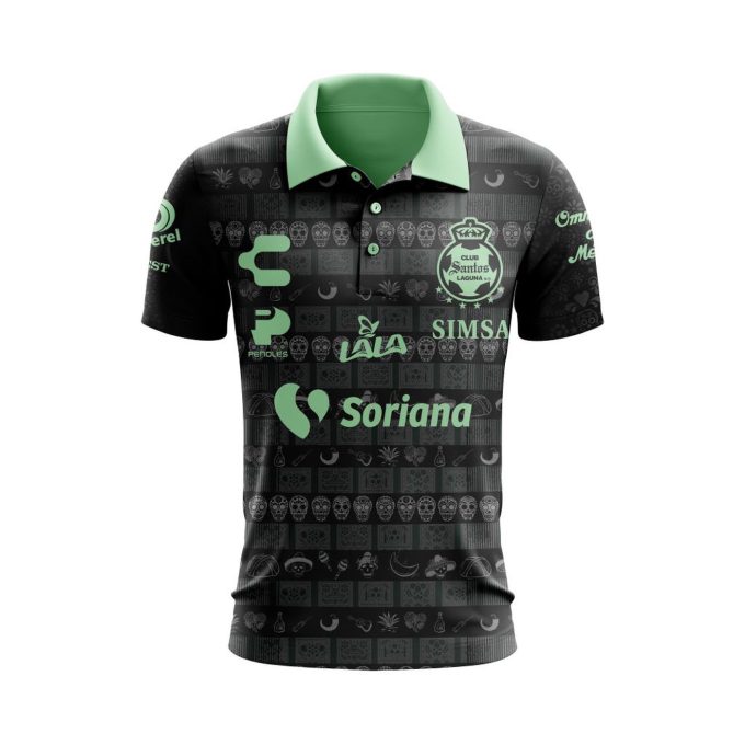 LIGA MX Club Santos Laguna 2023 – 2024 Away Dia De Muertos Design Polo