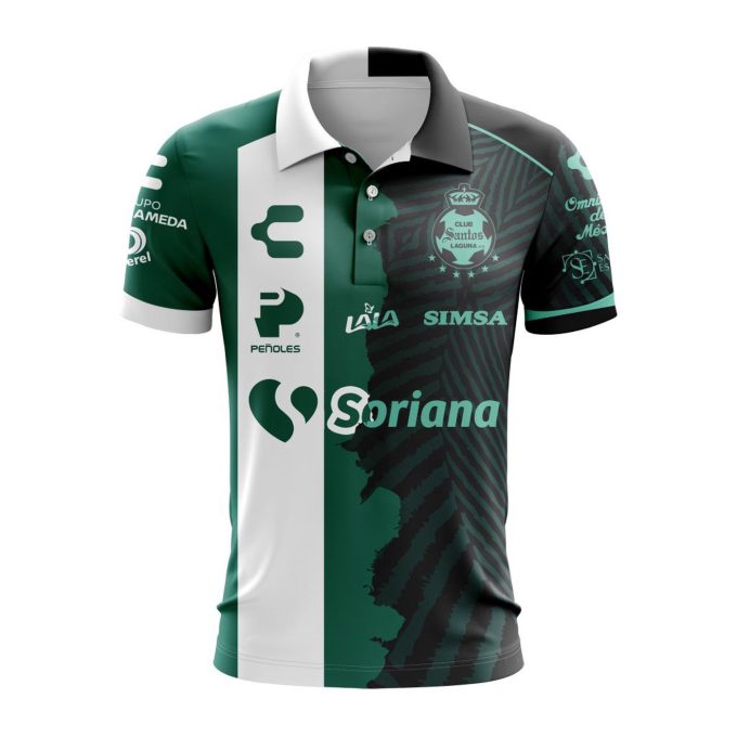 LIGA MX Club Santos Laguna Personalized 2024-2025 Home Mix Away Design Polo