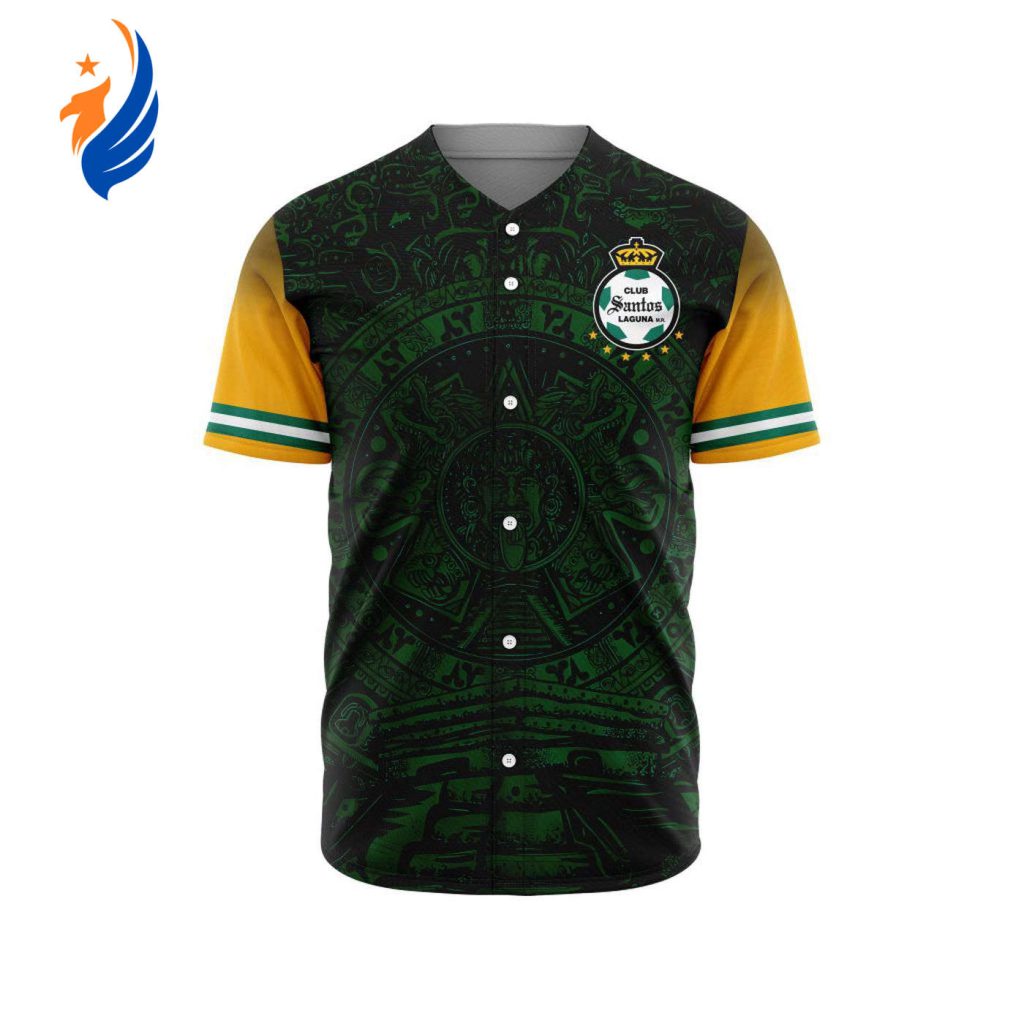 LIGA MX Club Santos Laguna Special Aztec Design Baseball Jersey Gift for Men Women LIGA MX Club Santos Laguna Special Aztec Design Baseball Jersey Gift for Men Women
