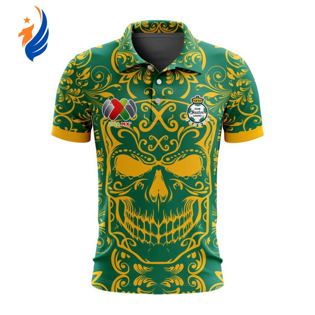 LIGA MX Club Santos Laguna Special Dia De Muertos Design Polo Gift for Men Women LIGA MX Club Santos Laguna Special Dia De Muertos Design Polo Gift for Men Women