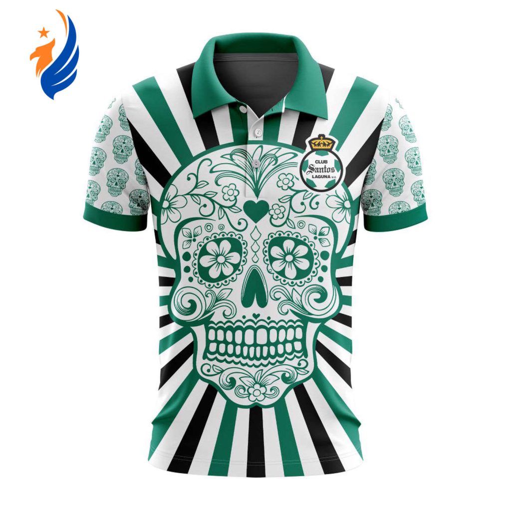 LIGA MX Club Santos Laguna Special Dia De Muertos Design Polo Gift for Men Women LIGA MX Club Santos Laguna Special Dia De Muertos Design Polo Gift for Men Women