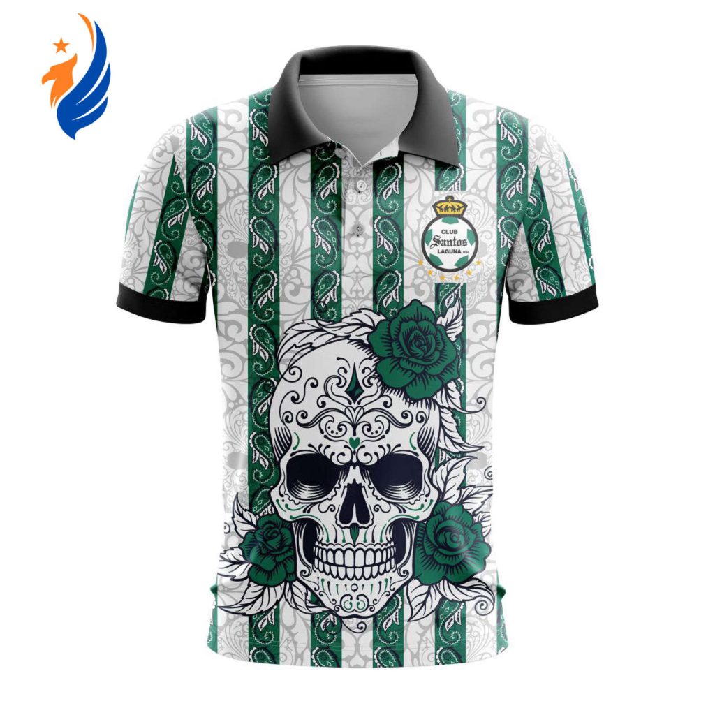 LIGA MX Club Santos Laguna Special Dia De Muertos Design Polo Gift for Men Women LIGA MX Club Santos Laguna Special Dia De Muertos Design Polo Gift for Men Women