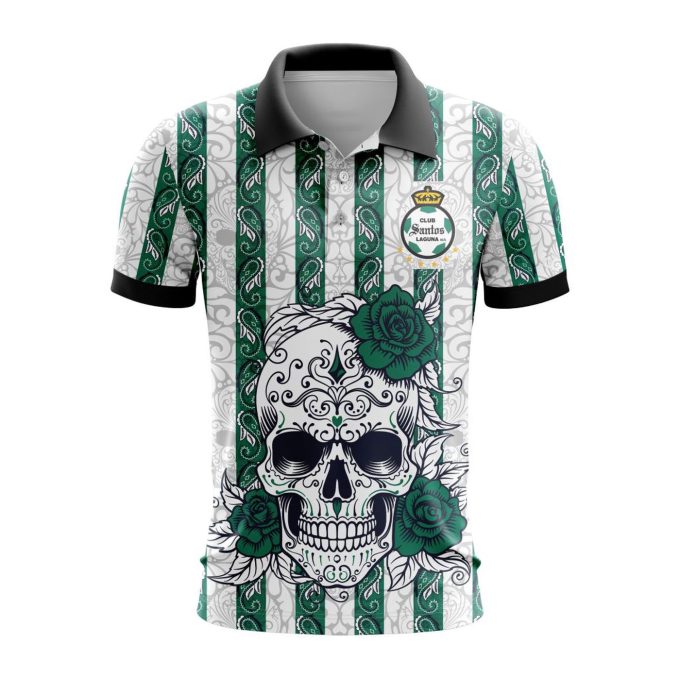 LIGA MX Club Santos Laguna Special Dia De Muertos Design Polo Gift for Men Women