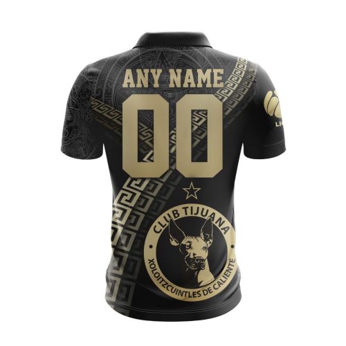 LIGA MX Club Tijuana Special Black And Gold Design Polo