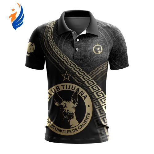 LIGA MX Club Tijuana Special Black And Gold Design Polo