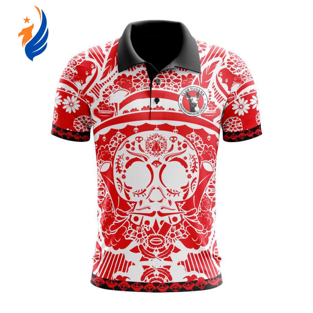 LIGA MX Club Tijuana Special Dia De Muertos Design Polo Gift for Men Women LIGA MX Club Tijuana Special Dia De Muertos Design Polo Gift for Men Women