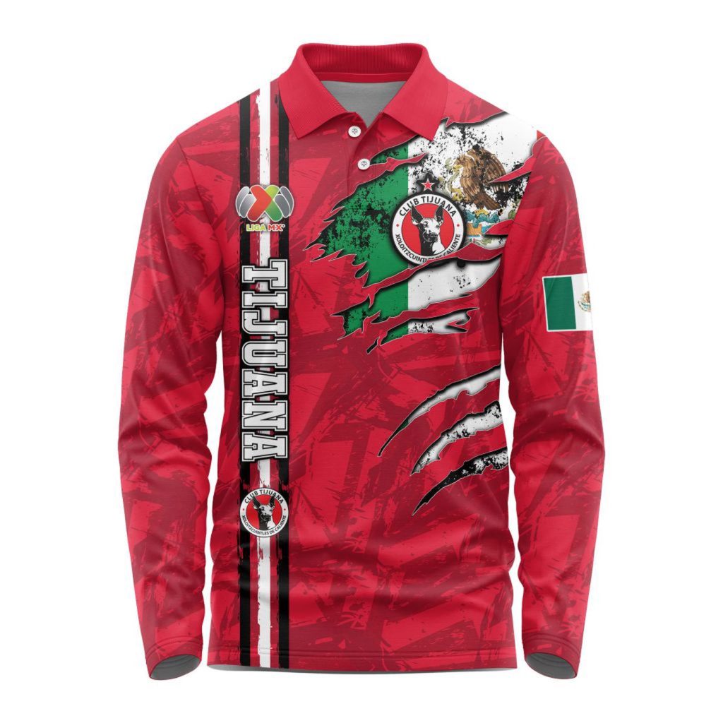 LIGA MX Club Tijuana Special Long Sleeve Polo Design Kits Gift for Men Women 3d Printed Hoodie LIGA MX Club Tijuana Special Long Sleeve Polo Design Kits Gift for Men Women 3d Printed Hoodie