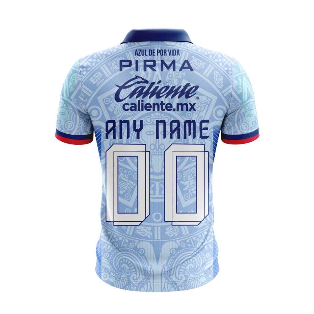 LIGA MX Cruz Azul 2023 – 2024 Away Aztec Design Polo LIGA MX Cruz Azul 2023 – 2024 Away Aztec Design Polo