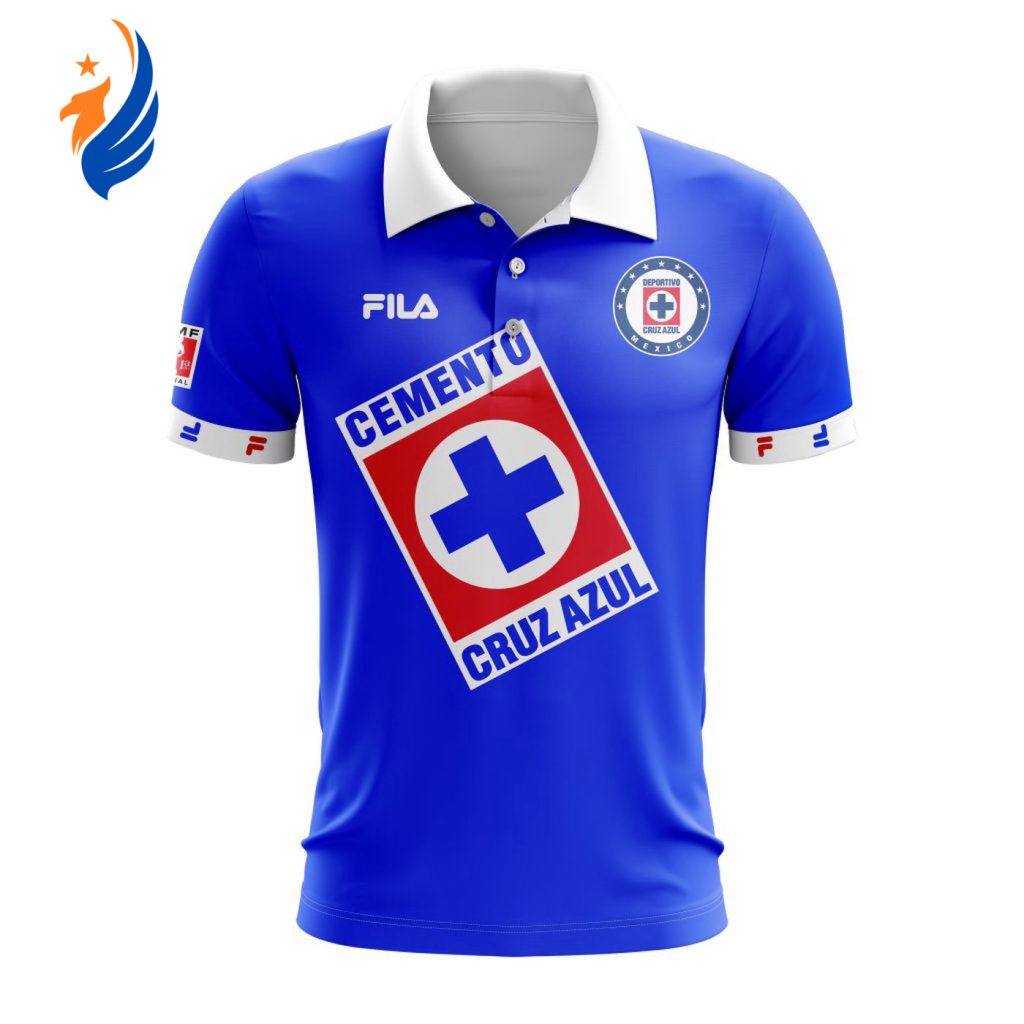 LIGA MX Cruz Azul Personalized Retro Design Home Polo LIGA MX Cruz Azul Personalized Retro Design Home Polo