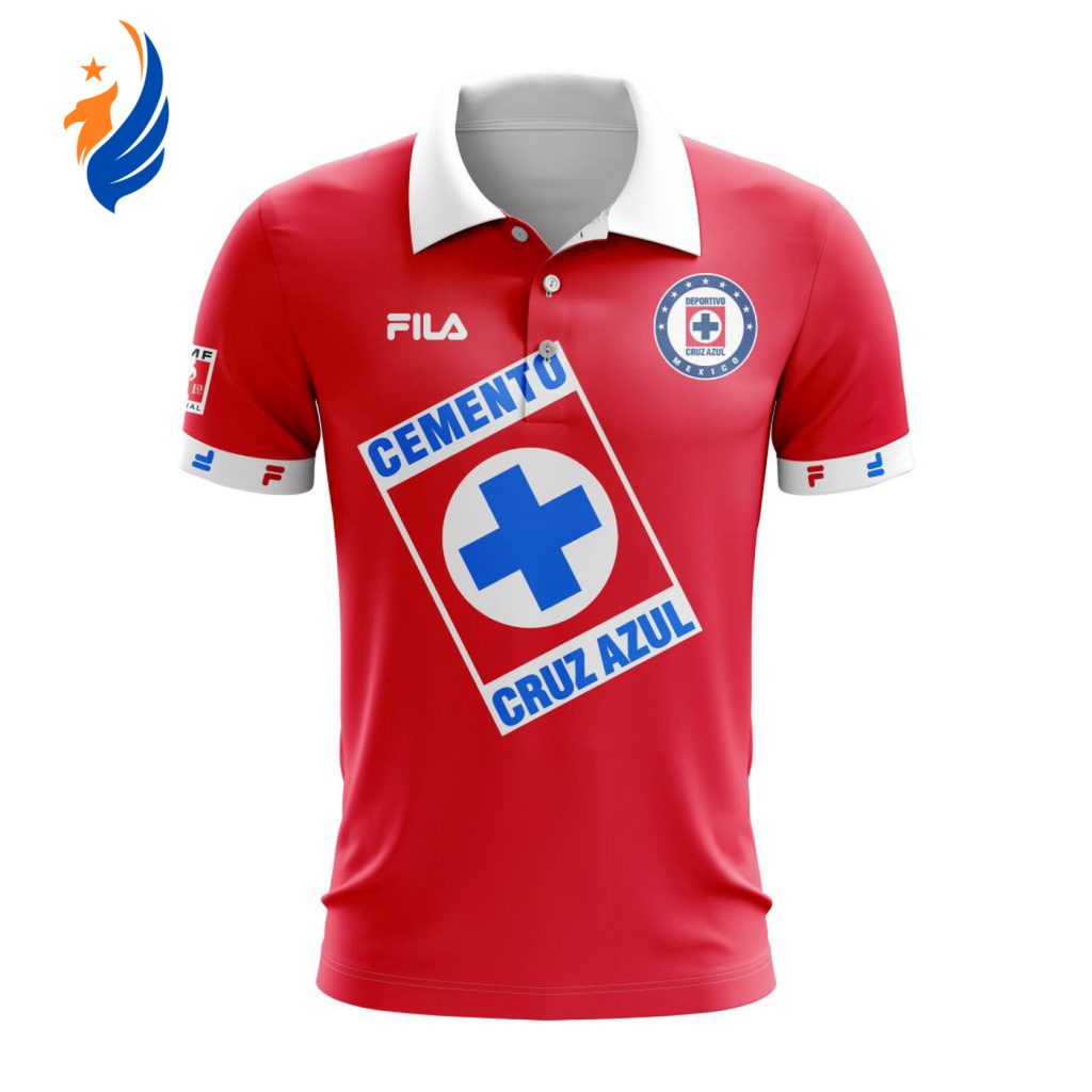 LIGA MX Cruz Azul Personalized Retro Design Third Polo LIGA MX Cruz Azul Personalized Retro Design Third Polo