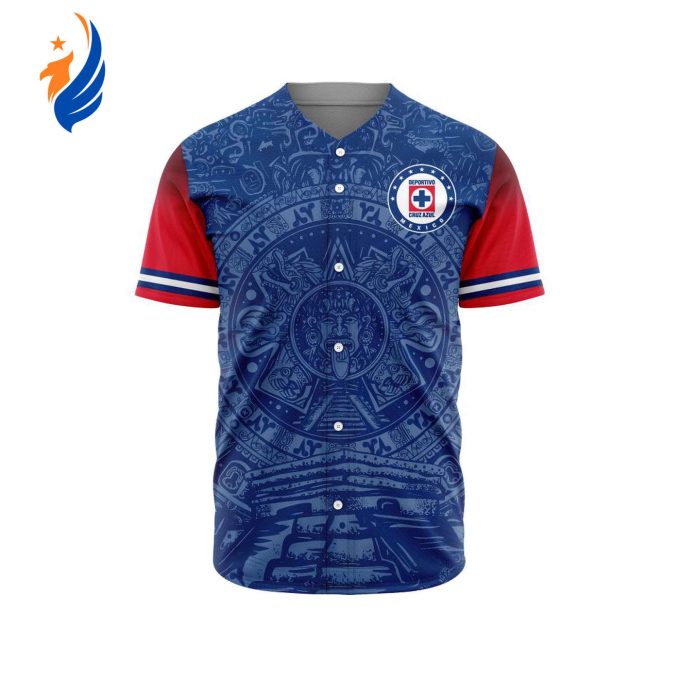 LIGA MX Cruz Azul Special Aztec Design Baseball Jersey Gift for Men Women