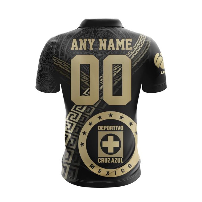 LIGA MX Cruz Azul Special Black And Gold Design Polo