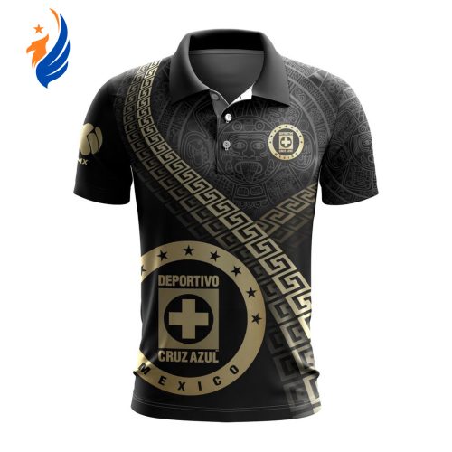 LIGA MX Cruz Azul Special Black And Gold Design Polo