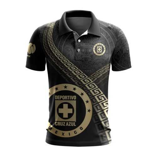 LIGA MX Cruz Azul Special Black And Gold Design Polo