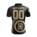 LIGA MX Cruz Azul Special Black And Gold Design Polo LIGA MX Cruz Azul Special Black And Gold Design Polo
