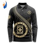 LIGA MX Cruz Azul Special Black And Gold Long Sleeve Polo Design Gift for Men Women