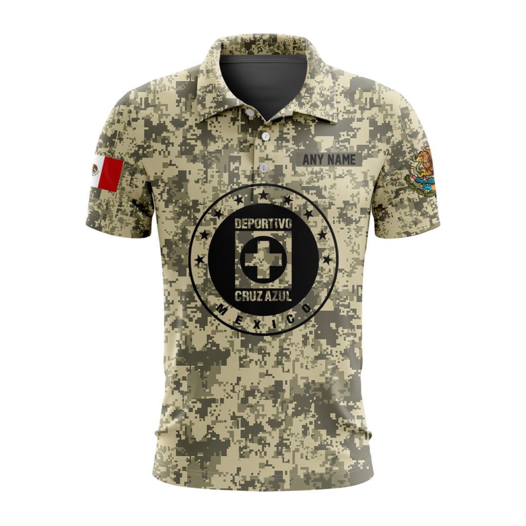 LIGA MX Cruz Azul Special Camo Design Polo Gift for Men Women LIGA MX Cruz Azul Special Camo Design Polo Gift for Men Women