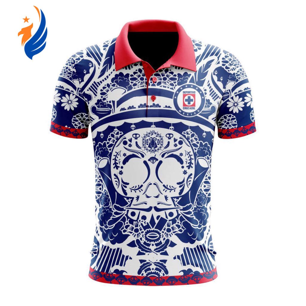 LIGA MX Cruz Azul Special Dia De Muertos Design Polo Gift for Men Women LIGA MX Cruz Azul Special Dia De Muertos Design Polo Gift for Men Women