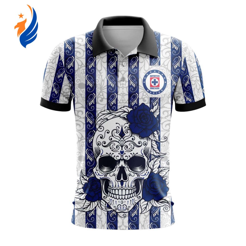LIGA MX Cruz Azul Special Dia De Muertos Design Polo Gift for Men Women LIGA MX Cruz Azul Special Dia De Muertos Design Polo Gift for Men Women