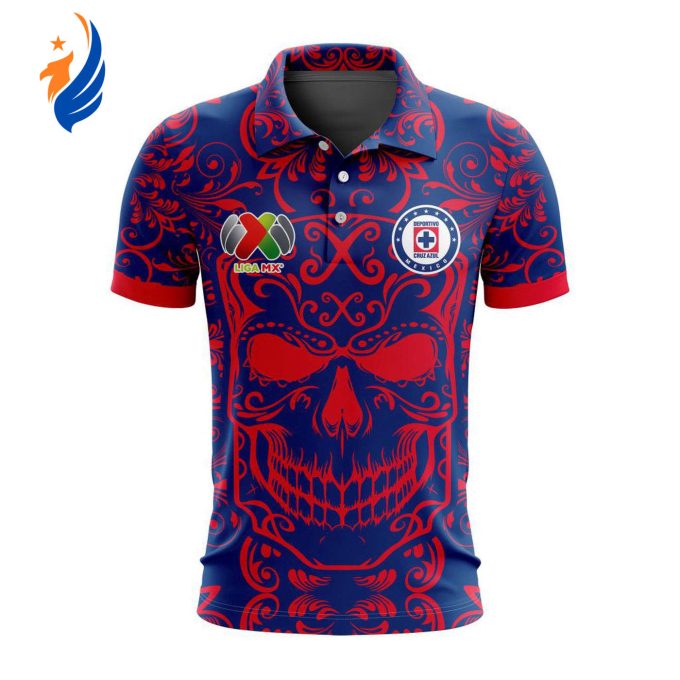LIGA MX Cruz Azul Special Dia De Muertos Design Polo Gift for Men Women LIGA MX Cruz Azul Special Dia De Muertos Design Polo Gift for Men Women