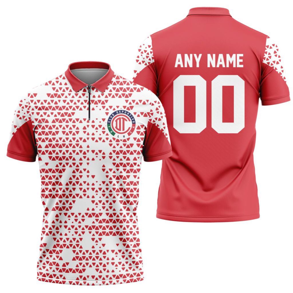 LIGA MX Deportivo Toluca Personalized Zipper Polo Gift for Men Women LIGA MX Deportivo Toluca Personalized Zipper Polo Gift for Men Women