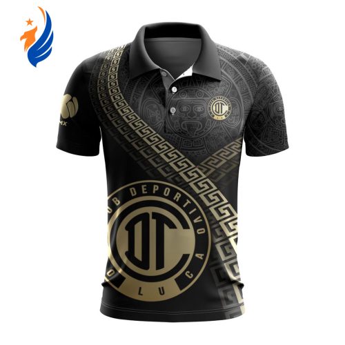 LIGA MX Deportivo Toluca Special Black And Gold Design Polo