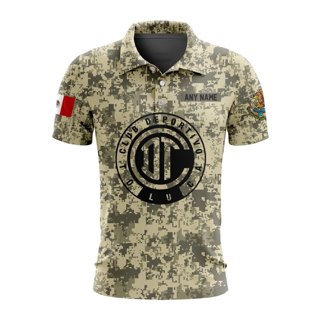 LIGA MX Deportivo Toluca Special Camo Design Polo Gift for Men Women LIGA MX Deportivo Toluca Special Camo Design Polo Gift for Men Women