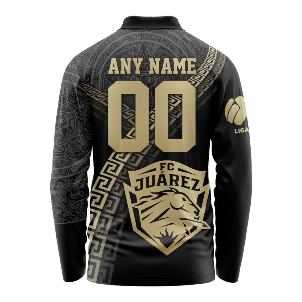 LIGA MX FC Juarez Special Black And Gold Long Sleeve Polo Design Gift for Men Women LIGA MX FC Juarez Special Black And Gold Long Sleeve Polo Design Gift for Men Women
