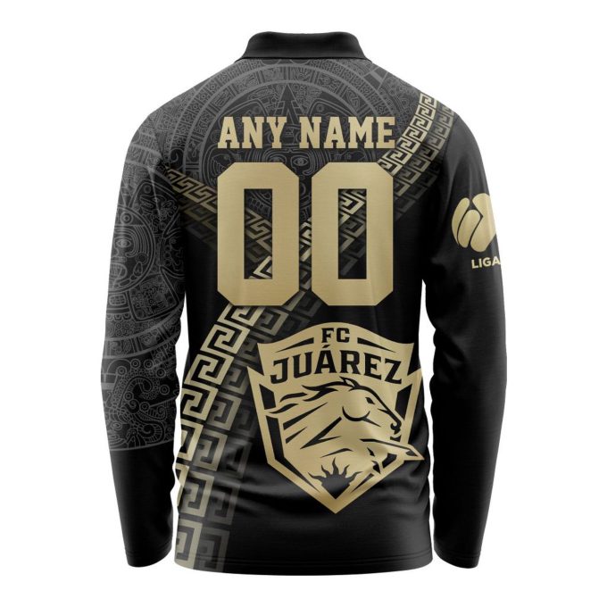 LIGA MX FC Juarez Special Black And Gold Long Sleeve Polo Design Gift for Men Women