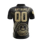 LIGA MX Mazatlan F.C Special Black And Gold Design Polo LIGA MX Mazatlan F.C Special Black And Gold Design Polo