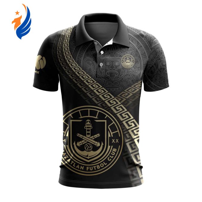 LIGA MX Mazatlan F.C Special Black And Gold Design Polo LIGA MX Mazatlan F.C Special Black And Gold Design Polo