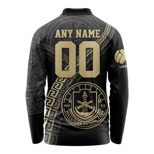 LIGA MX Mazatlan F.C Special Black And Gold Long Sleeve Polo Design Gift for Men Women