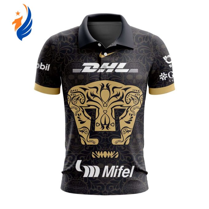 LIGA MX Pumas UNAM 2023 – 2024 Away Dia De Muertos Design Polo LIGA MX Pumas UNAM 2023 – 2024 Away Dia De Muertos Design Polo