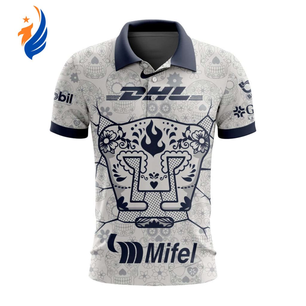 LIGA MX Pumas UNAM 2023 – 2024 Home Dia De Muertos Design Polo LIGA MX Pumas UNAM 2023 – 2024 Home Dia De Muertos Design Polo