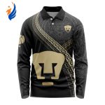 LIGA MX Pumas UNAM Special Black And Gold Long Sleeve Polo Design Gift for Men Women