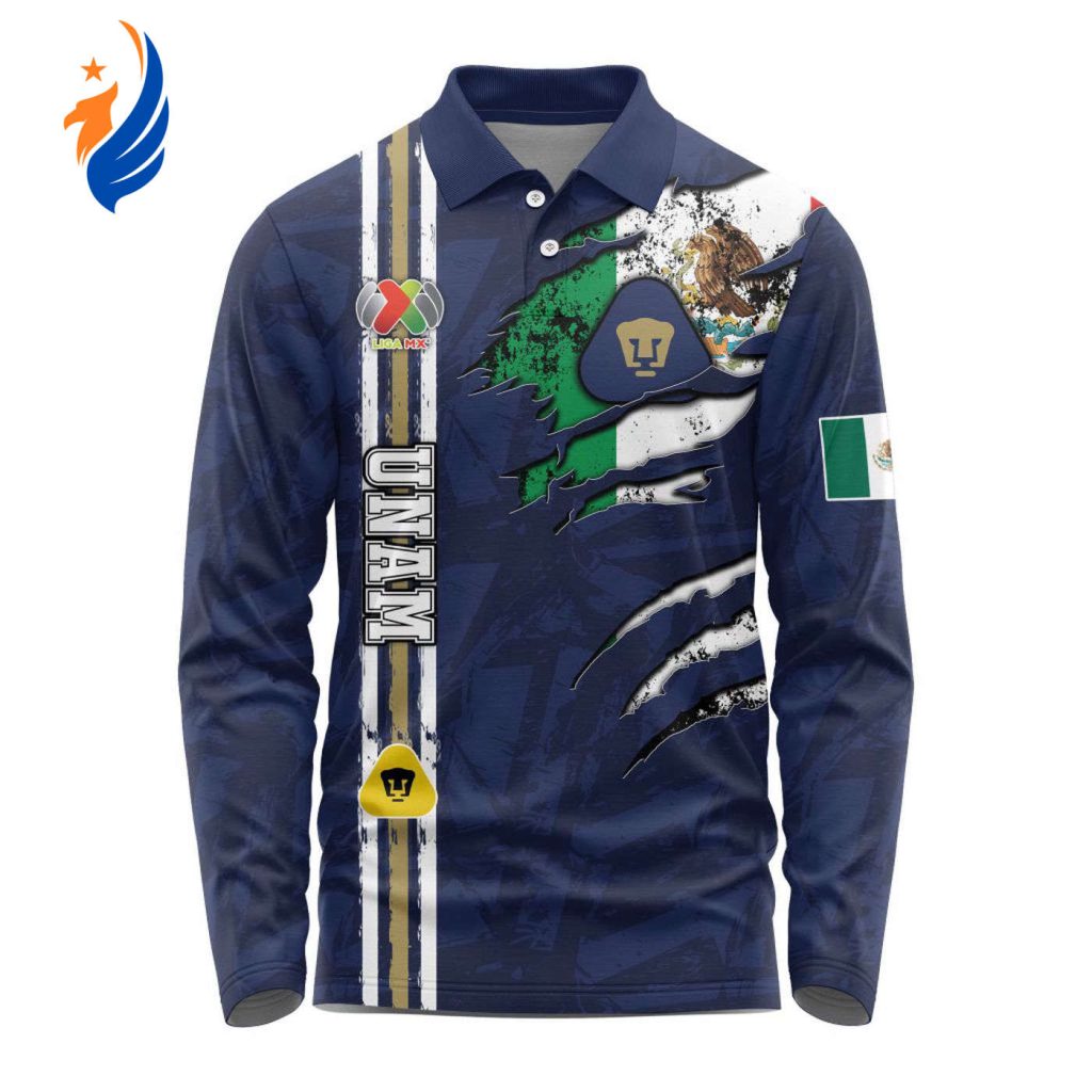 LIGA MX Pumas UNAM Special Long Sleeve Polo Design Kits Gift for Men Women 3d Printed Hoodie LIGA MX Pumas UNAM Special Long Sleeve Polo Design Kits Gift for Men Women 3d Printed Hoodie