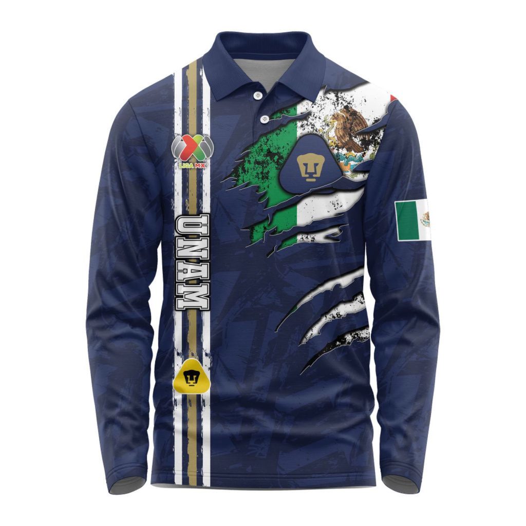 LIGA MX Pumas UNAM Special Long Sleeve Polo Design Kits Gift for Men Women 3d Printed Hoodie LIGA MX Pumas UNAM Special Long Sleeve Polo Design Kits Gift for Men Women 3d Printed Hoodie