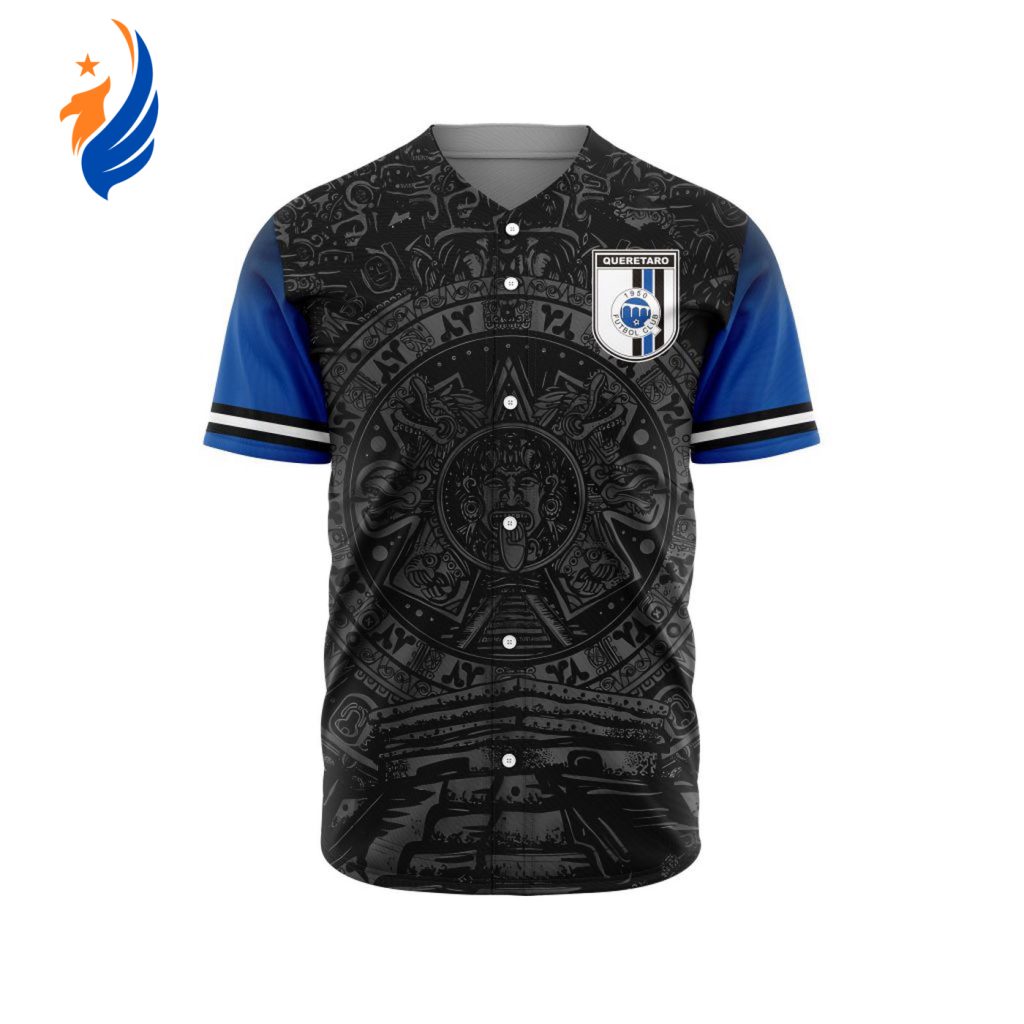 LIGA MX Queretaro F.C Special Aztec Design Baseball Jersey Gift for Men Women LIGA MX Queretaro F.C Special Aztec Design Baseball Jersey Gift for Men Women