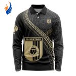 LIGA MX Queretaro F.C Special Black And Gold Long Sleeve Polo Design Gift for Men Women LIGA MX Queretaro F.C Special Black And Gold Long Sleeve Polo Design Gift for Men Women