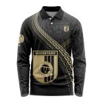 LIGA MX Queretaro F.C Special Black And Gold Long Sleeve Polo Design Gift for Men Women LIGA MX Queretaro F.C Special Black And Gold Long Sleeve Polo Design Gift for Men Women