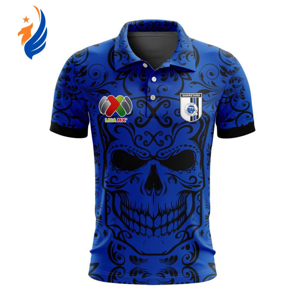 LIGA MX Queretaro F.C Special Dia De Muertos Design Polo Gift for Men Women LIGA MX Queretaro F.C Special Dia De Muertos Design Polo Gift for Men Women