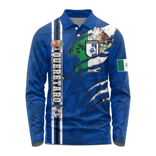 LIGA MX Queretaro F.C Special Long Sleeve Polo Design Kits Gift for Men Women 3d Printed Hoodie